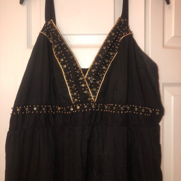 Beaded Top linen Dress - Picture 5 of 6